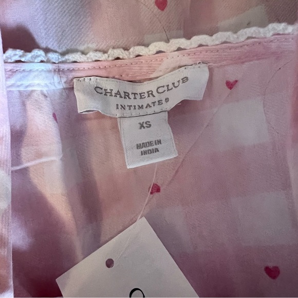 Charter Club Intimates  Heart Gingham Marys Rose Pajama Gown XS Mommy And Me Nwt - Picture 6 of 7